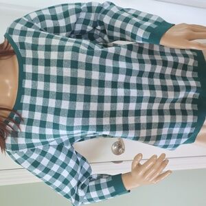 Loft Gingham Pullover  Relaxed, Laid Back Pullover Top 100%Cotton XL